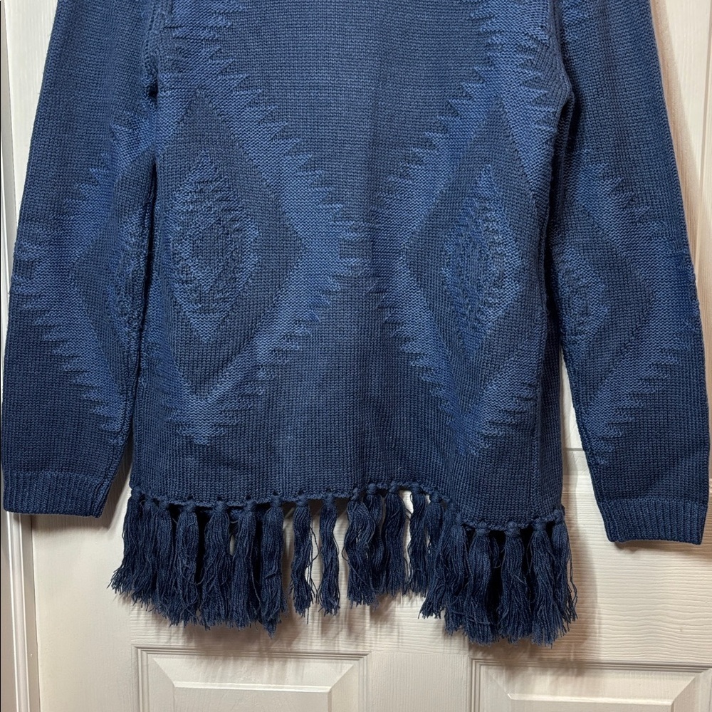 Venario Navajo/Southwestern Cardigan with Fringe- size M - Picture 6 of 10